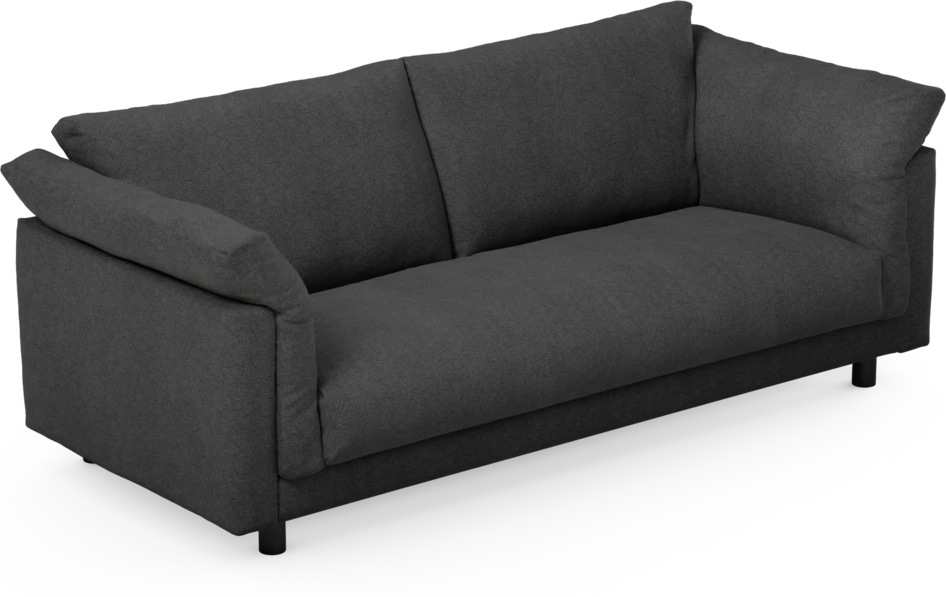 Cherrie - 2,5-sits soffa, hel dyna, fast klädsel - Svart