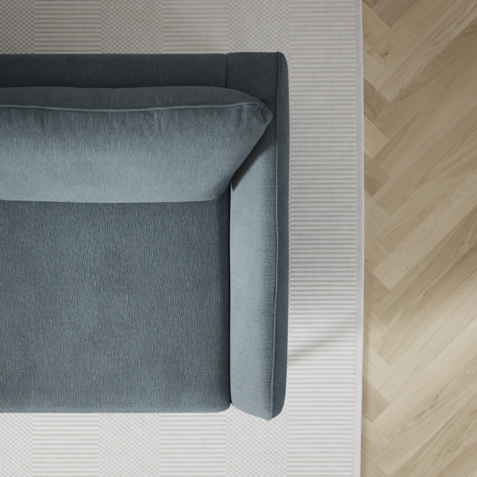 County - 3-sits soffa med divan höger - Blå