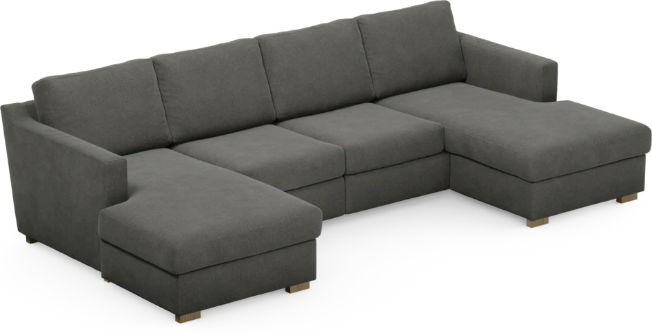 Friday - 2-sits soffa med två schäslonger - Grå