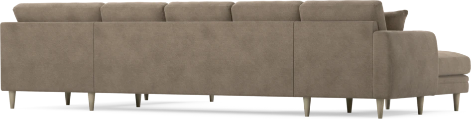 Eden - 3-sits soffa med schäslong vänster och divan höger - Brun