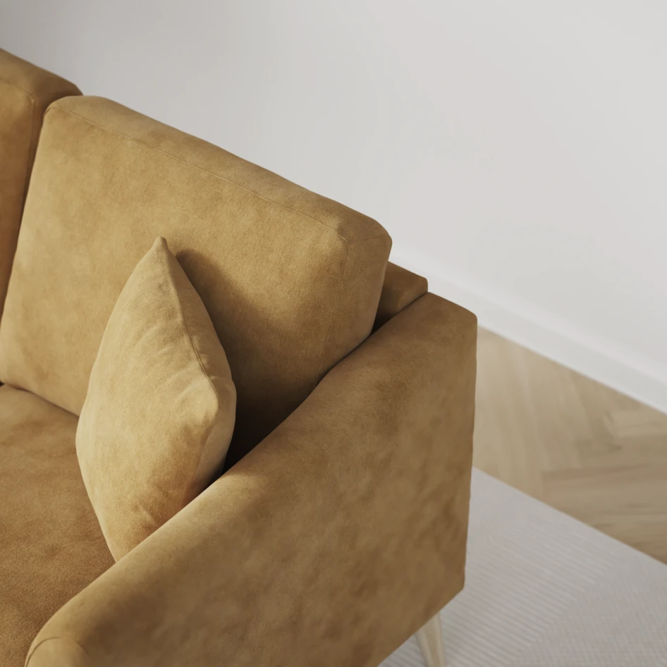 Eden - 3-sits soffa svängd - Gul