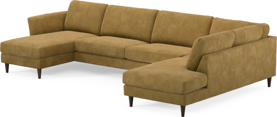 Bridge - 3-sits soffa med schäslong vänster och divan höger - Gul