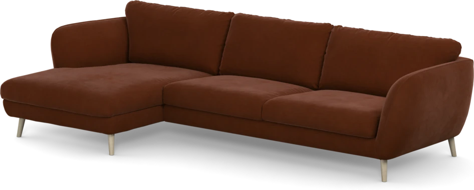Madison Lux - 3-sits soffa med schäslong vänster - Orange