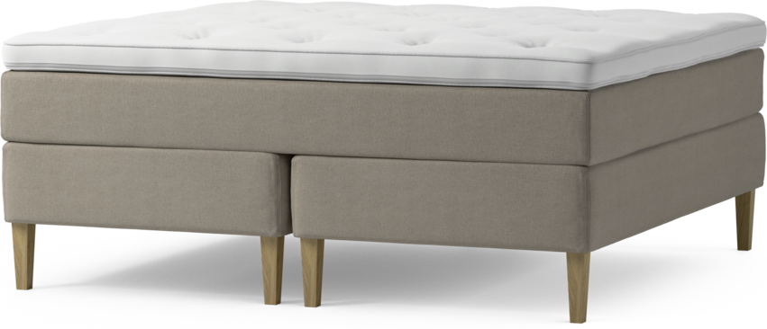 Delux Exclusive - Kontinentalsäng, dubbelsäng med bäddmadrass och sängben - Beige