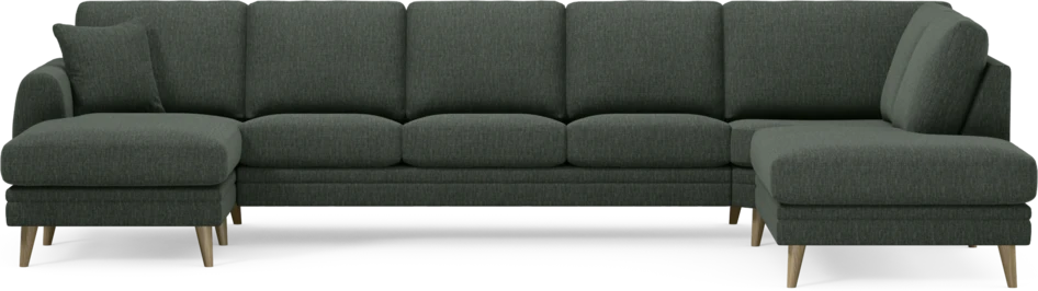 Eden - 3-sits soffa med schäslong vänster och divan höger - Grön