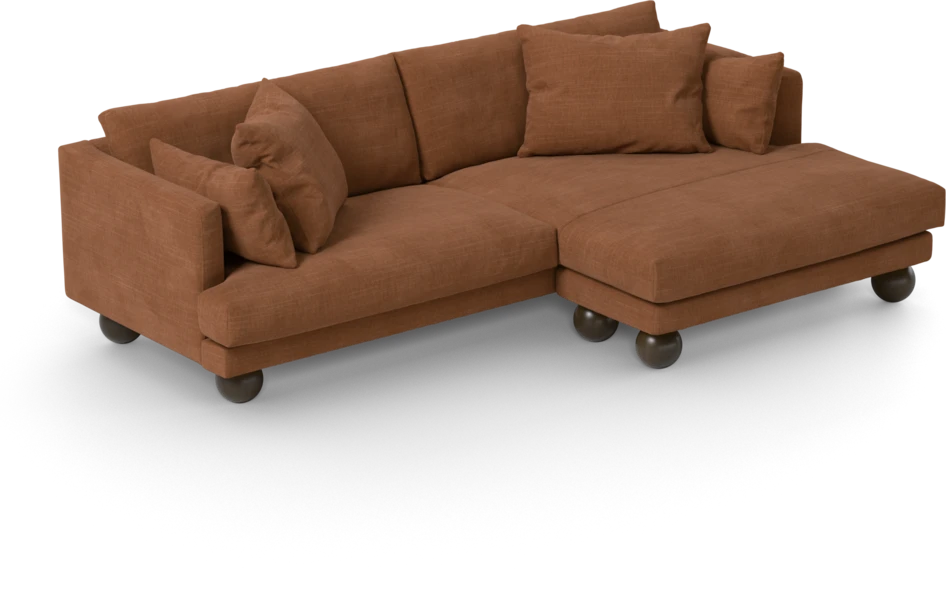 Harper - 4-sits med schäslong XL höger - Orange