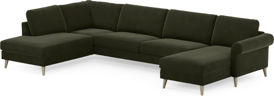 Bridge - 3-sits soffa med divan vänster och schäslong höger - Grön