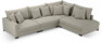 Rossi - 3-sits soffa med divan höger - Grå