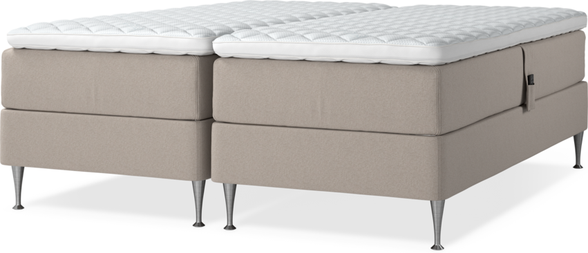 Delux Dream - Ställbar säng, dubbelsäng med bäddmadrass - Beige