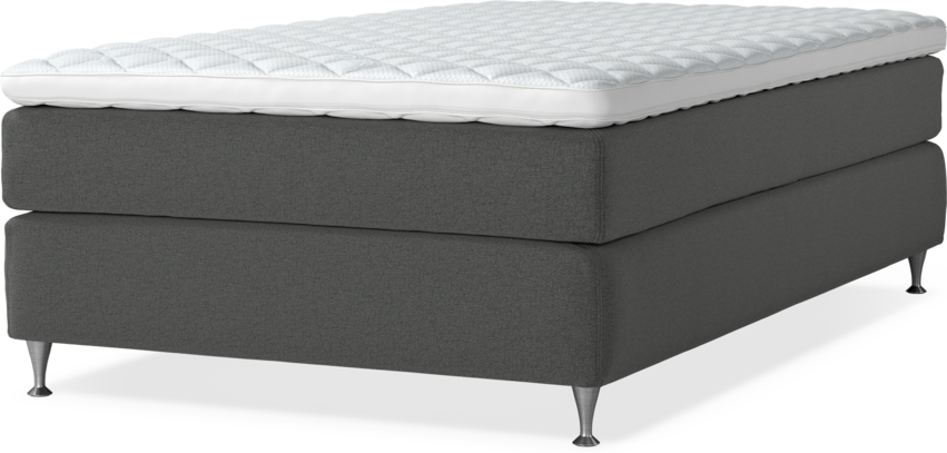 Delux Sense - Kontinentalsäng, enkelsäng 120 cm med bäddmadrass - Grå