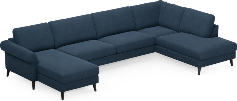 Bridge - 3-sits soffa med schäslong vänster och divan höger - Blå