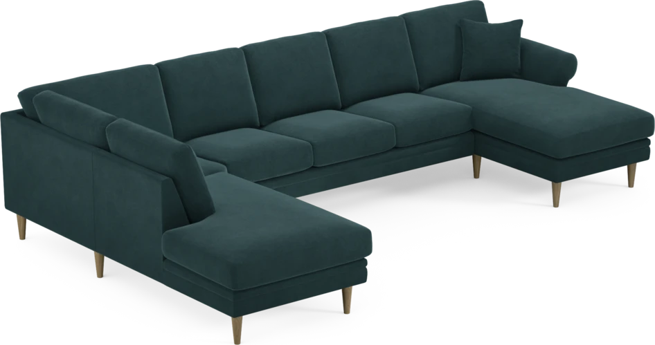 Eden - 3-sits soffa med divan vänster och schäslong höger - Blå