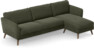 Bridge - 3-sits soffa med schäslong höger - Grön