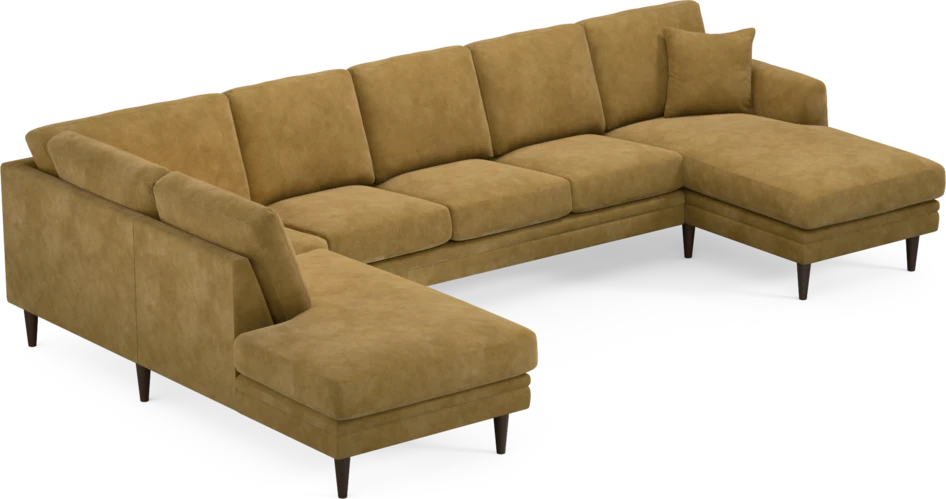 Eden - 3-sits soffa med divan vänster och schäslong höger - Gul
