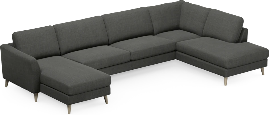 Bridge - 3-sits soffa med schäslong vänster och divan höger - Grå