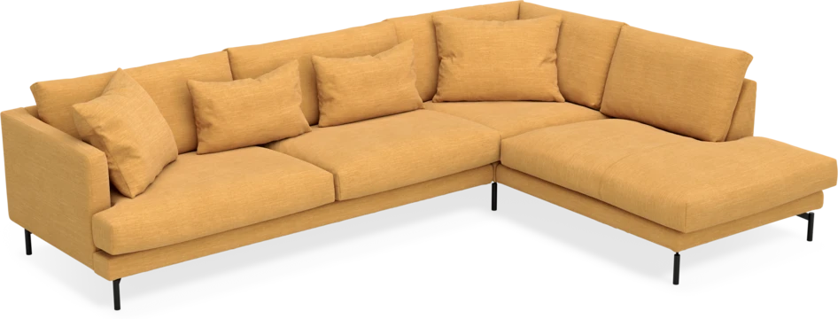Harper - 3-sits soffa med divan höger - Gul