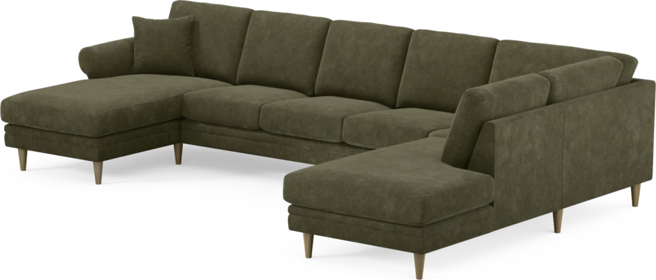 Eden - 3-sits soffa med schäslong vänster och divan höger - Grön