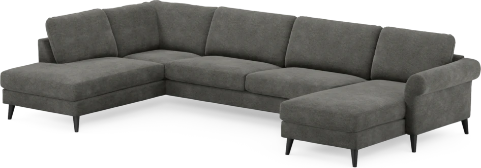 Bridge - 3-sits soffa med divan vänster och schäslong höger - Grå