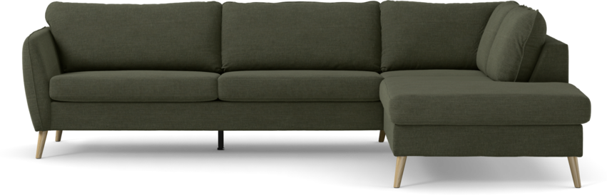 County - 2,5-sits soffa med divan höger - Grön