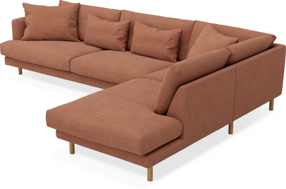 Harper - 3-sits soffa med divan höger - Orange