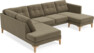 Rio - 3-sits soffa med divan vänster och schäslong höger - Grön