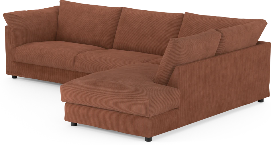 Cherrie - 3-sits soffa med divan höger, med kappa - Orange