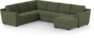 Friday - Hörnsoffa, 2+3-sits med schäslong höger - Grön