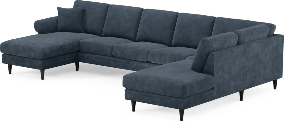 Eden - 3-sits soffa med schäslong vänster och divan höger - Blå