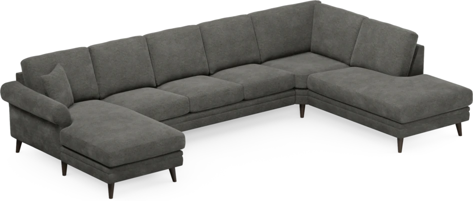 Eden - 3-sits soffa med schäslong vänster och divan höger - Grå