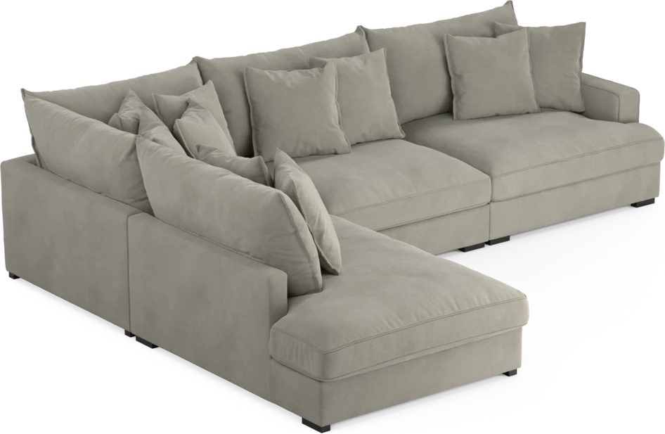 Rossi - 3-sits soffa med divan vänster - Grå