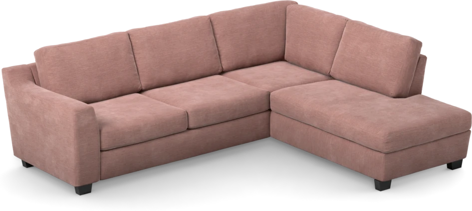 Friday - 2,5-sits soffa med divan höger - Rosa