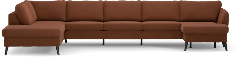 County - 4-sits soffa med divan vänster och schäslong höger - Orange