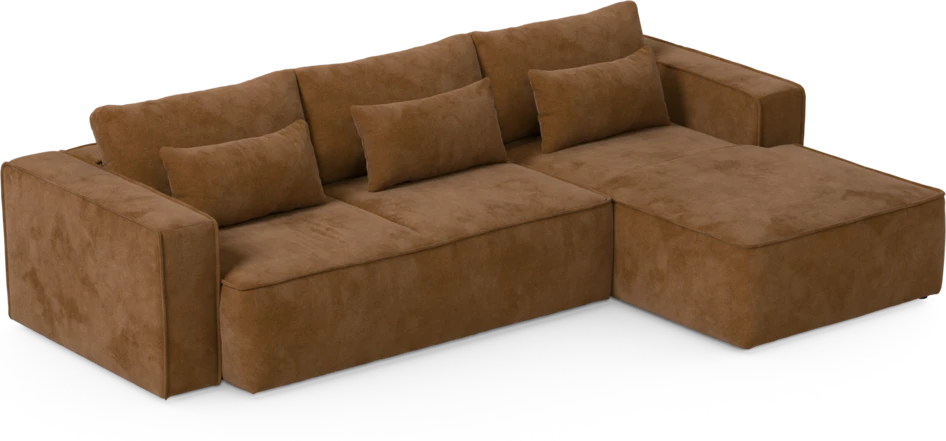 Ide - Bäddsoffa 3-sits med schäslong höger - Orange