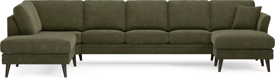 Eden - 3-sits soffa med divan vänster och schäslong höger - Grön