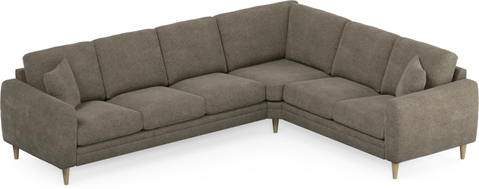 Eden - Hörnsoffa, 3+2-sits - Brun