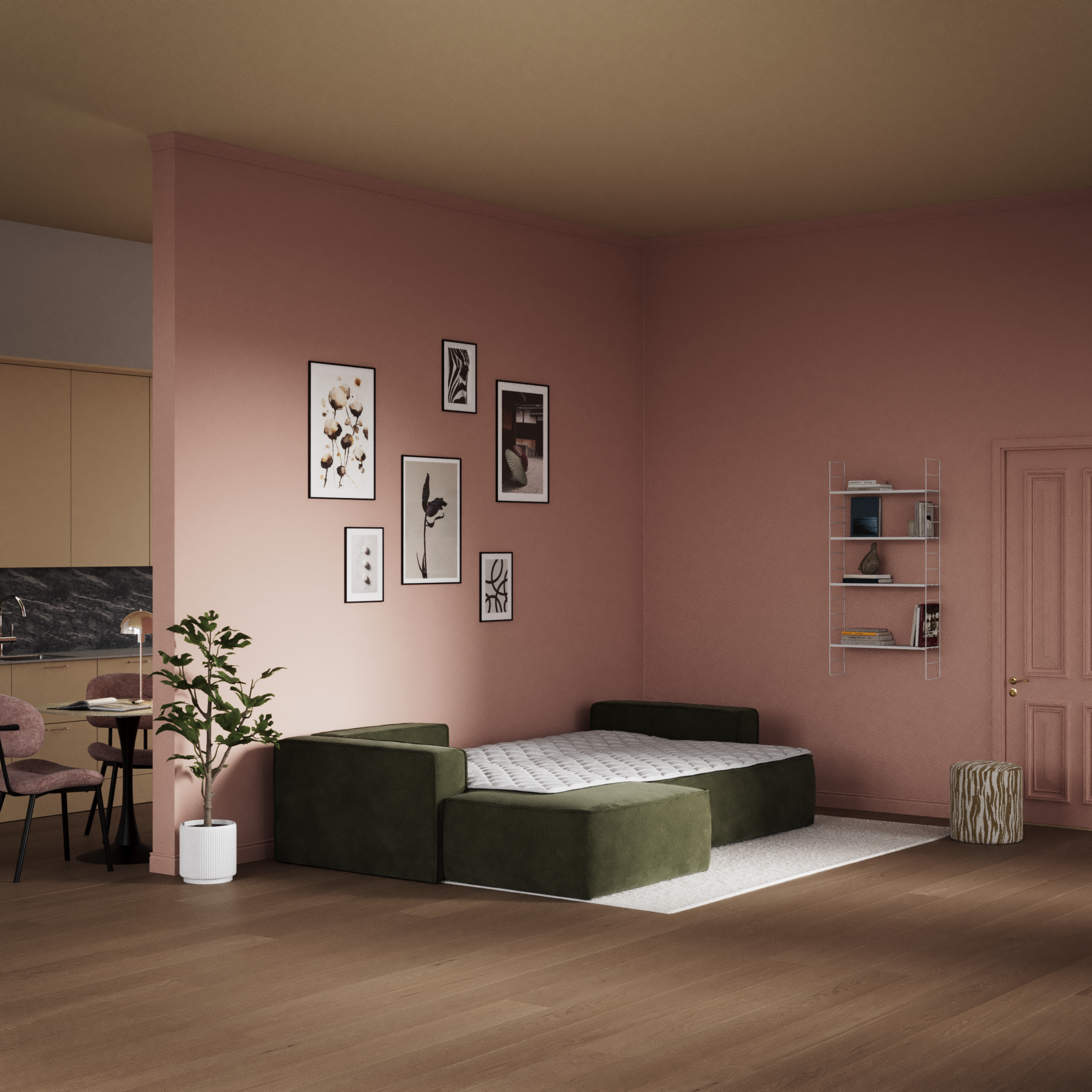 Ide - Bäddsoffa 3-sits med schäslong vänster - inspiration
