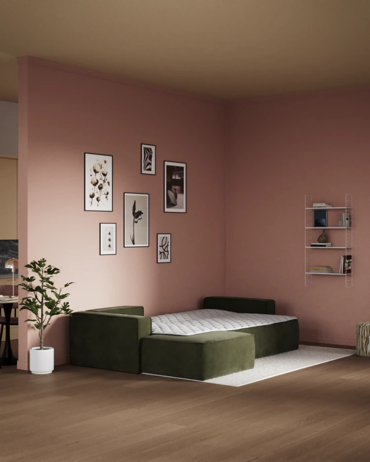 Ide - Bäddsoffa 3-sits med schäslong vänster - inspiration