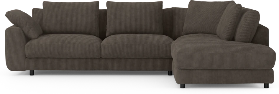 Amie - 3-sits med divan höger - Brun