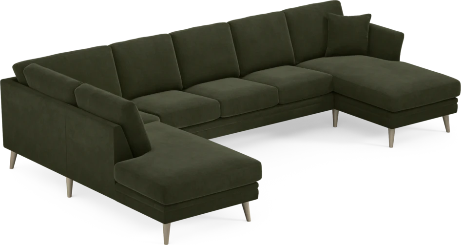 Eden - 3-sits soffa med divan vänster och schäslong höger - Grön