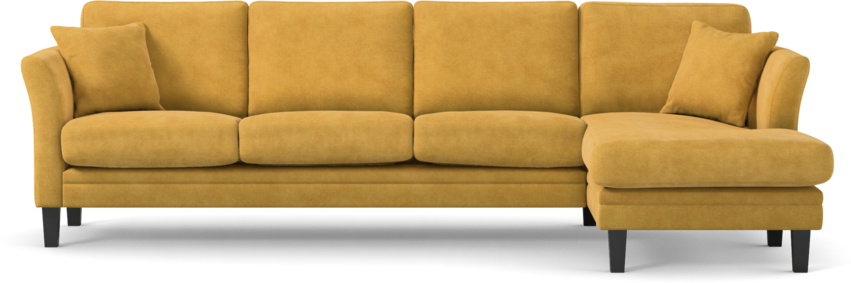 Eden - 3-sits soffa med schäslong - Gul