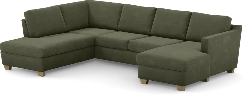 Friday - 3-sits soffa med divan vänster och schäslong höger - Grön