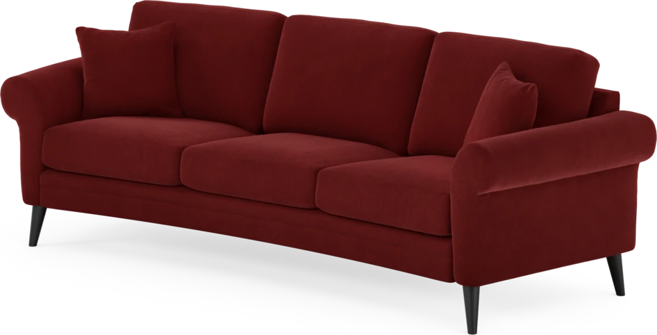 Eden - 3-sits soffa svängd - Röd