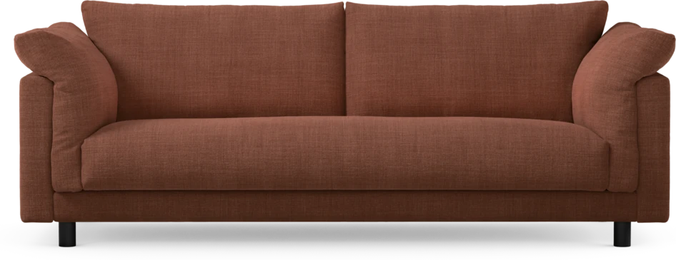 Cherrie - 3-sits soffa, hel dyna, fast klädsel - Orange