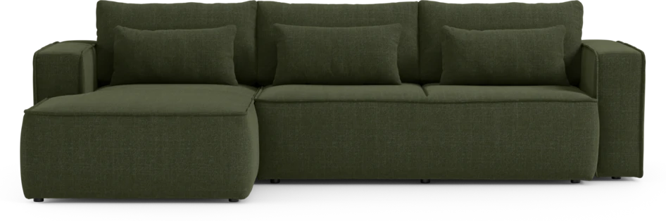 Ide - Bäddsoffa 3-sits med schäslong vänster - Grön