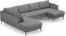 County - 3-sits soffa med divan vänster och schäslong höger - Grå
