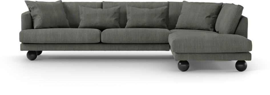 Harper - 3-sits soffa med divan höger - Grå