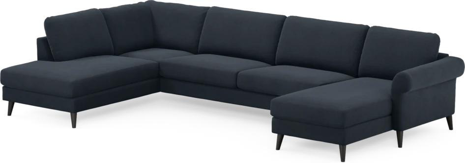 Bridge - 3-sits soffa med divan vänster och schäslong höger - Blå