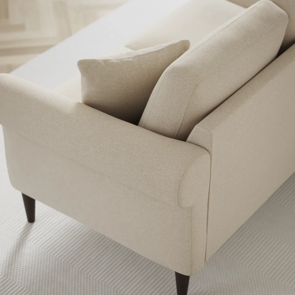 Eden - 3-sits soffa svängd - Beige