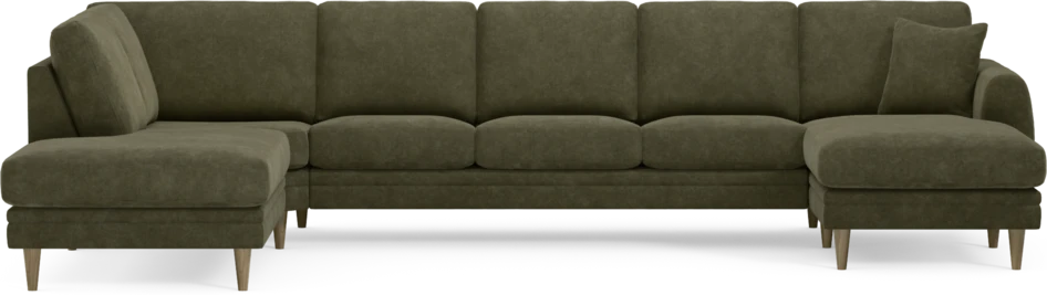 Eden - 3-sits soffa med divan vänster och schäslong höger - Grön