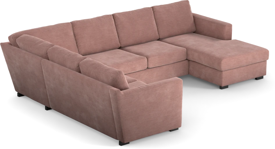 Friday - Hörnsoffa, 2+3-sits med schäslong höger - Rosa